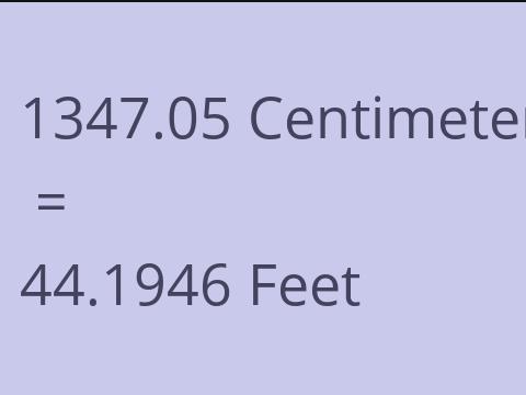 1347.05 CM TO FEET