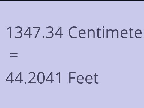 1347.34 CM TO FEET