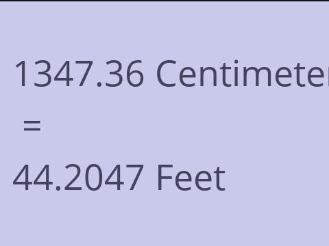 1347.36 CM TO FEET