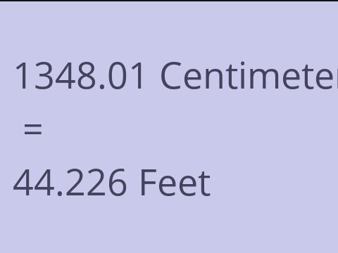 1348.01 CM TO FEET