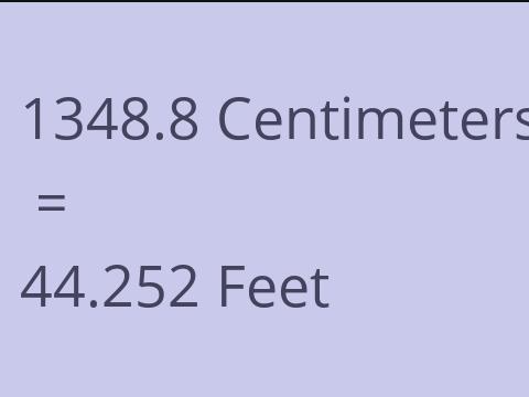 1348.8 CM TO FEET