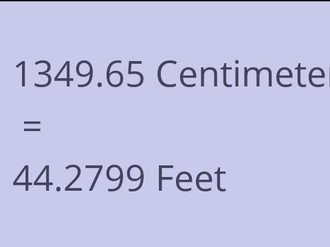 1349.65 CM TO FEET