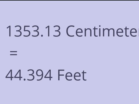 1353.13 CM TO FEET