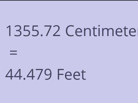 1355.72 CM TO FEET