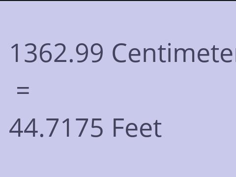 1362.99 CM TO FEET