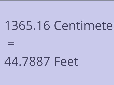 1365.16 CM TO FEET