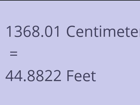 1368.01 CM TO FEET