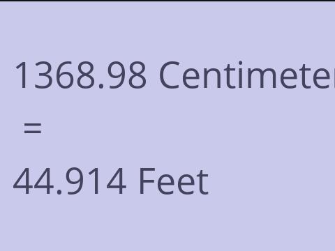 1368.98 CM TO FEET