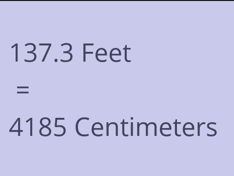 137.3 FEET TO CM