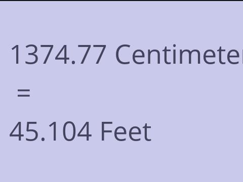 1374.77 CM TO FEET