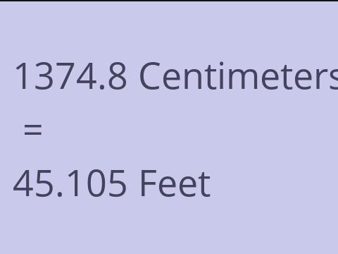 1374.8 CM TO FEET