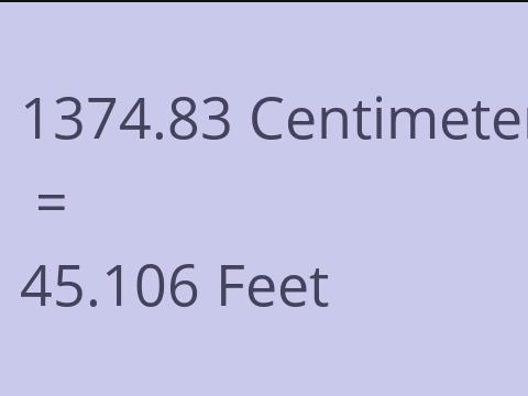 1374.83 CM TO FEET