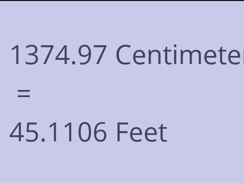 1374.97 CM TO FEET