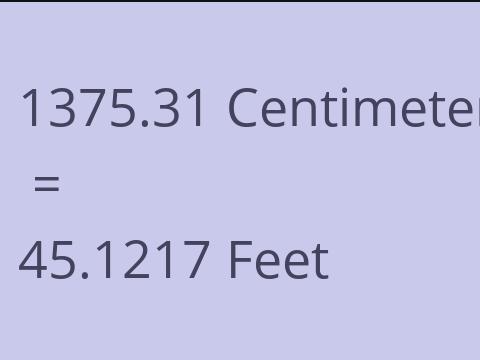 1375.31 CM TO FEET