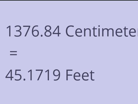 1376.84 CM TO FEET