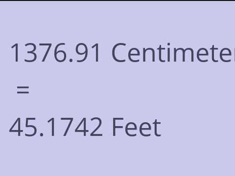 1376.91 CM TO FEET