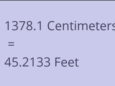 1378.1 CM TO FEET