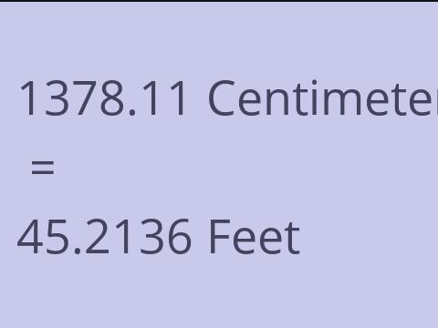 1378.11 CM TO FEET