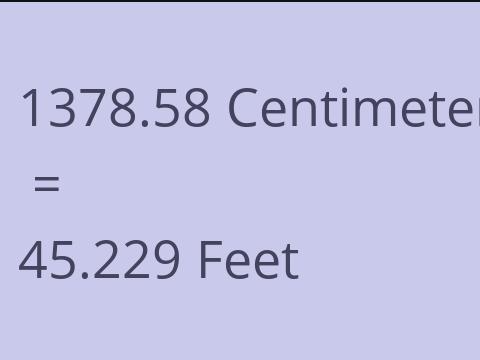 1378.58 CM TO FEET