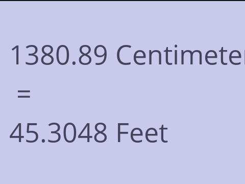 1380.89 CM TO FEET