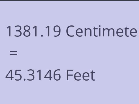 1381.19 CM TO FEET