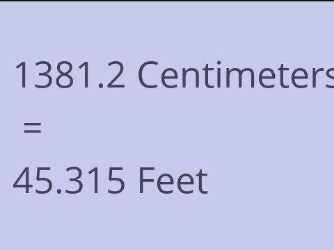 1381.2 CM TO FEET