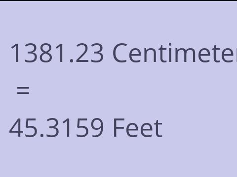 1381.23 CM TO FEET