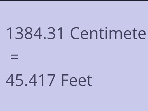 1384.31 CM TO FEET