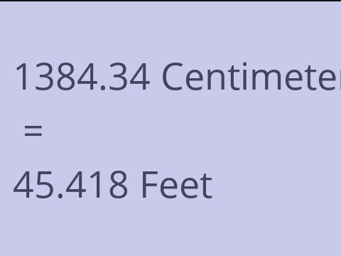 1384.34 CM TO FEET