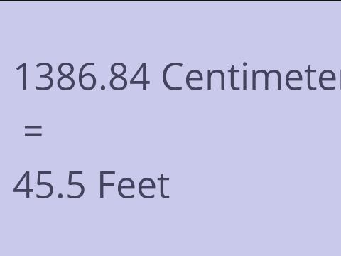 1386.84 CM TO FEET