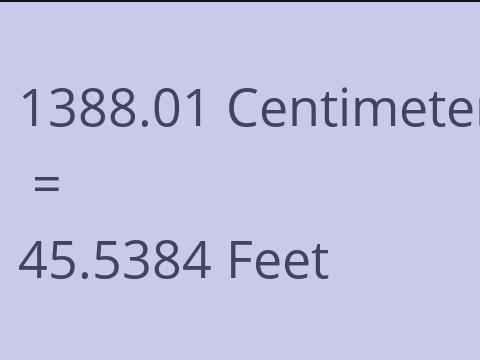 1388.01 CM TO FEET