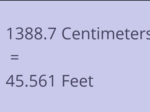 1388.7 CM TO FEET