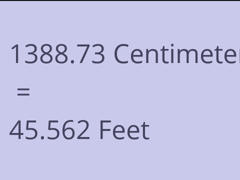 1388.73 CM TO FEET