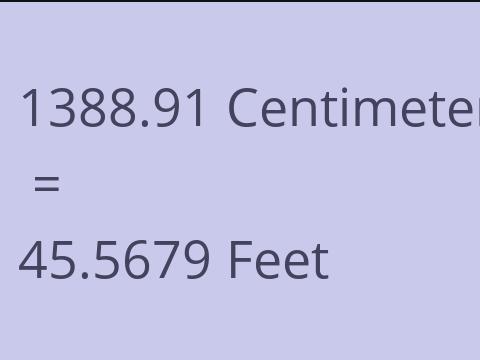 1388.91 CM TO FEET