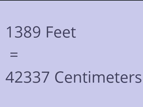 1389 FEET TO CM