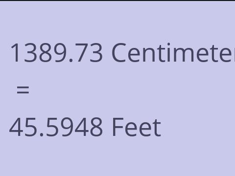 1389.73 CM TO FEET