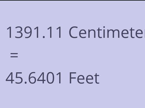 1391.11 CM TO FEET