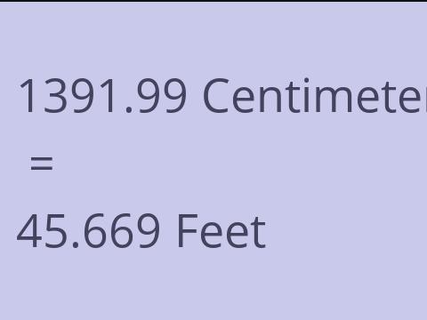 1391.99 CM TO FEET