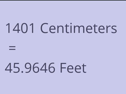 1401 CM TO FEET