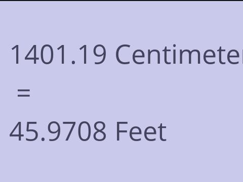 1401.19 CM TO FEET