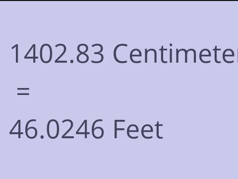 1402.83 CM TO FEET