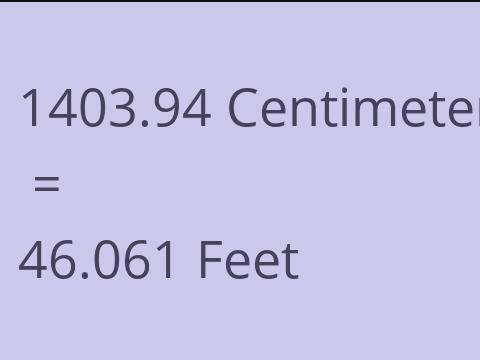 1403.94 CM TO FEET