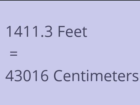 1411.3 FEET TO CM