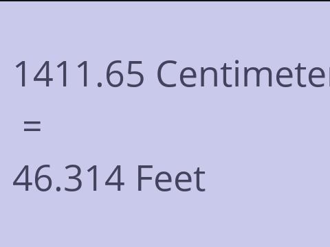 1411.65 CM TO FEET