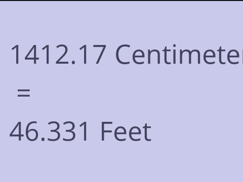 1412.17 CM TO FEET