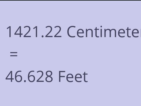 1421.22 CM TO FEET