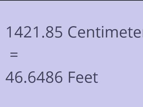 1421.85 CM TO FEET