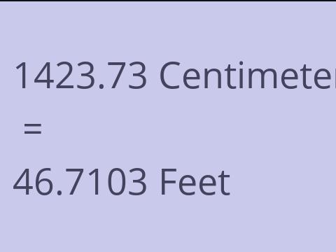 1423.73 CM TO FEET