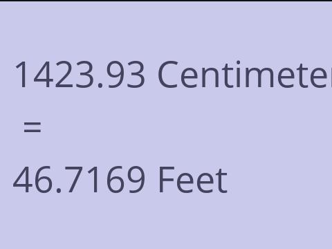 1423.93 CM TO FEET