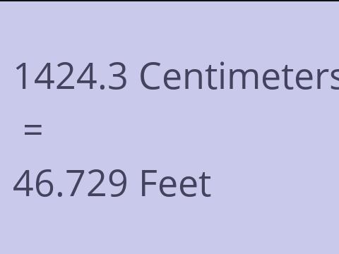 1424.3 CM TO FEET